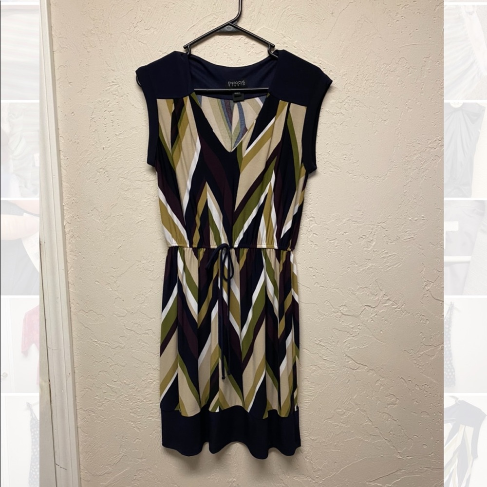 Encore Studios sz 4 olive green purple dress